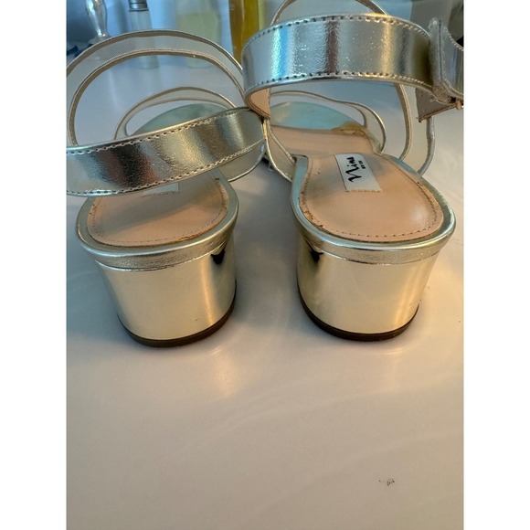 Nina New York Silver Mesh Metallic Strappy Block Heel Sandals Size 9M - Picture 8 of 15